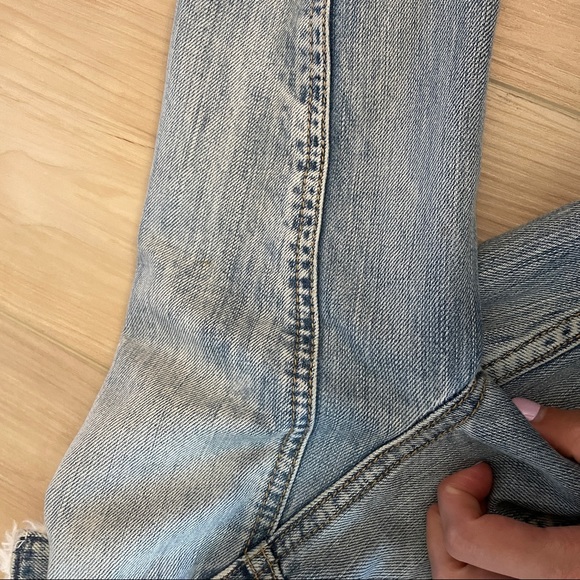 Aritzia talula Denim jacket with faux fur collar xs - Picture 6 of 9